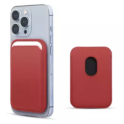 Microsonic Apple iPhone 12 Pro Leather Wallet MagSafe Kırmızı