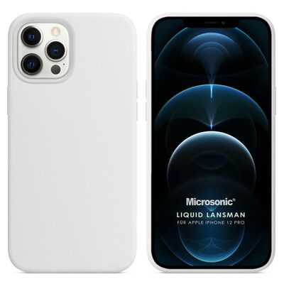 Microsonic Apple iPhone 12 Pro Kılıf Liquid Lansman Silikon Beyaz