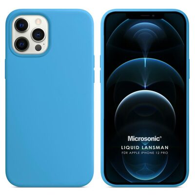 Microsonic Apple iPhone 12 Pro Kılıf Liquid Lansman Silikon Mavi