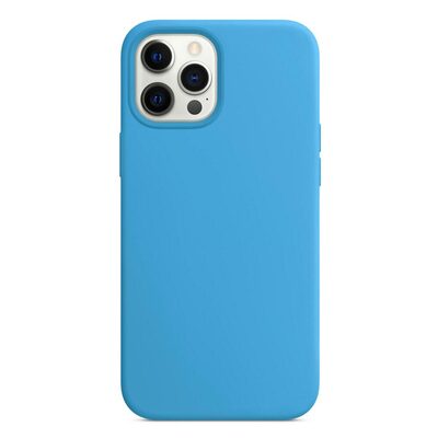 Microsonic Apple iPhone 12 Pro Kılıf Liquid Lansman Silikon Mavi