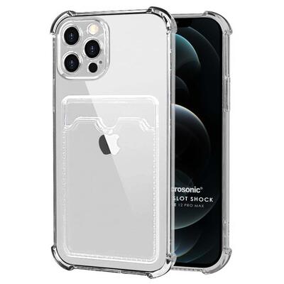 Microsonic Apple iPhone 12 Pro Max Card Slot Shock Kılıf Şeffaf