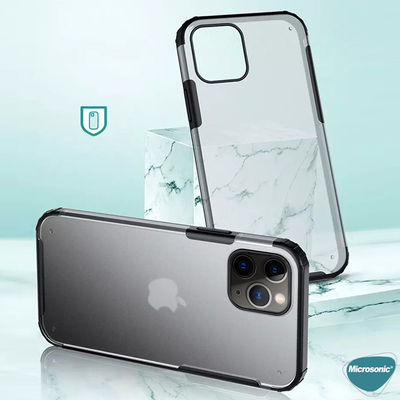 Microsonic Apple iPhone 12 Pro Max Kılıf Frosted Frame Lacivert