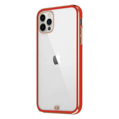Microsonic Apple iPhone 12 Pro Max Kılıf Laser Plated Soft Kırmızı