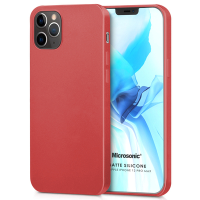 Microsonic Apple iPhone 12 Pro Max Kılıf Matte Silicone Kırmızı