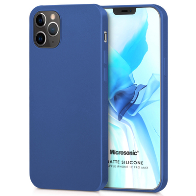 Microsonic Apple iPhone 12 Pro Max Kılıf Matte Silicone Lacivert