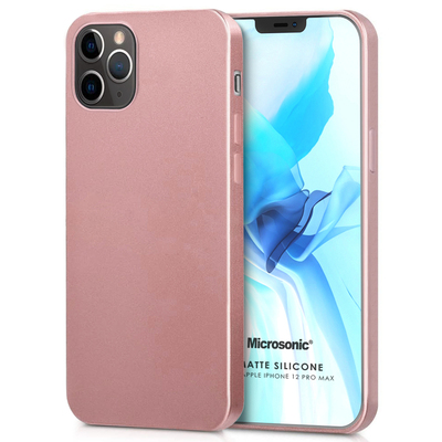 Microsonic Apple iPhone 12 Pro Max Kılıf Matte Silicone Rose Gold