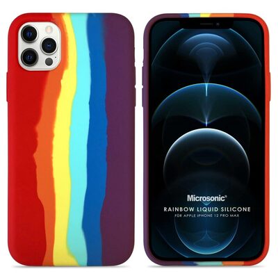 Microsonic Apple iPhone 12 Pro Max Kılıf Painted Rainbow Pattern Pride Edition