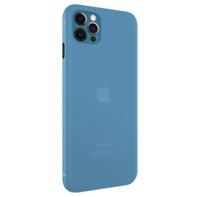 Microsonic Apple iPhone 12 Pro Max Kılıf Peipe Matte Silicone Mavi