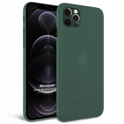 Microsonic Apple iPhone 12 Pro Max Kılıf Peipe Matte Silicone Yeşil