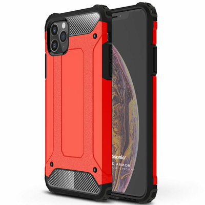 Microsonic Apple iPhone 12 Pro Max Kılıf Rugged Armor Kırmızı