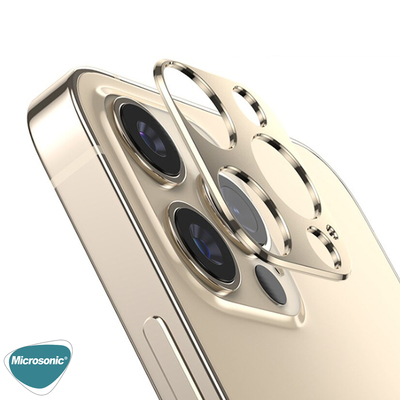 Microsonic Apple iPhone 12 Pro Max V2 Kamera Lens Koruyucu Gold