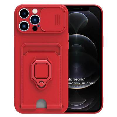 Microsonic Apple iPhone 12 Pro Kılıf Multifunction Silicone Kırmızı