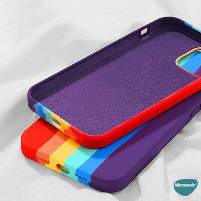 Microsonic Apple iPhone 12 Pro Kılıf Painted Rainbow Pattern Renkli