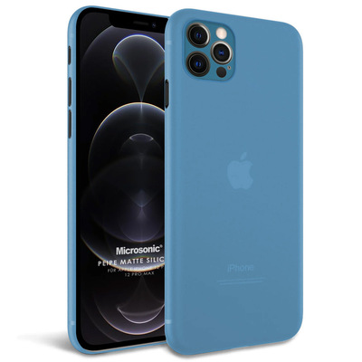 Microsonic Apple iPhone 12 Pro Kılıf Peipe Matte Silicone Mavi