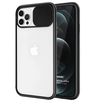 Microsonic Apple iPhone 12 Pro Kılıf Slide Camera Lens Protection Siyah