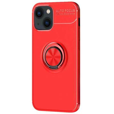 Microsonic Apple iPhone 13 Kılıf Kickstand Ring Holder Kırmızı