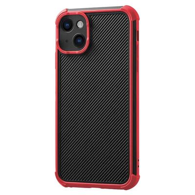 Microsonic Apple iPhone 13 Kılıf Chester Carbon Kırmızı