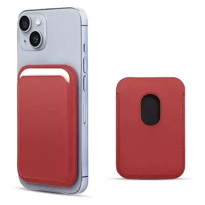 Microsonic Apple iPhone 13 Leather Wallet MagSafe Kırmızı