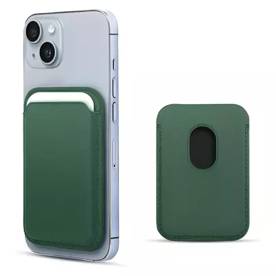 Microsonic Apple iPhone 13 Mini Leather Wallet MagSafe Yeşil