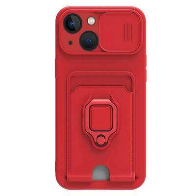 Microsonic Apple iPhone 13 Mini Kılıf Multifunction Silicone Kırmızı