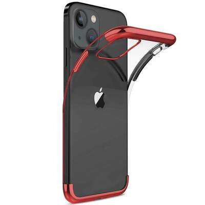 Microsonic Apple iPhone 13 Mini Kılıf Skyfall Transparent Clear Kırmızı
