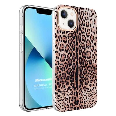 Microsonic Apple iPhone 13 Natural Feel Desenli Kılıf Leopard