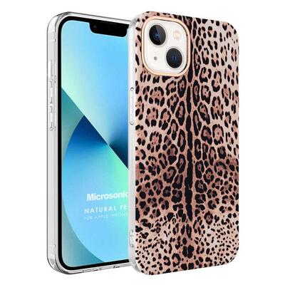 Microsonic Apple iPhone 13 Natural Feel Desenli Kılıf Leopard
