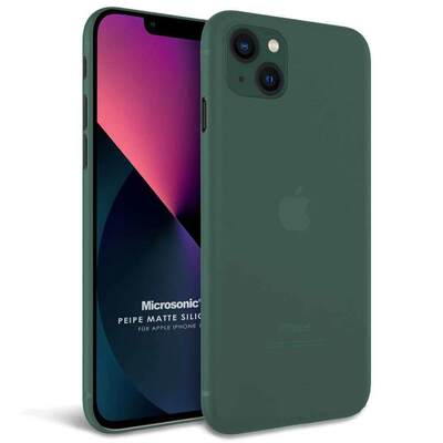 Microsonic Apple iPhone 13 Kılıf Peipe Matte Silicone Yeşil