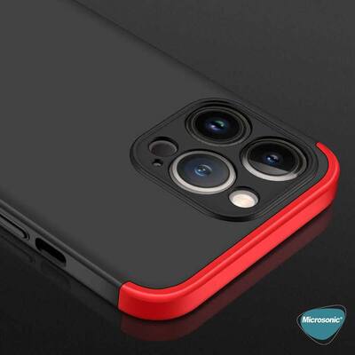 Microsonic Apple iPhone 13 Pro Kılıf Double Dip 360 Protective AYS Kırmızı