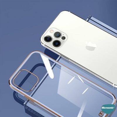 Microsonic Apple iPhone 13 Pro Kılıf Laser Plated Soft Beyaz