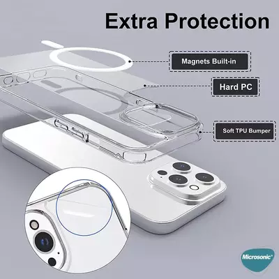 Microsonic Apple iPhone 13 Pro Kılıf MagSafe Clear Soft Şeffaf
