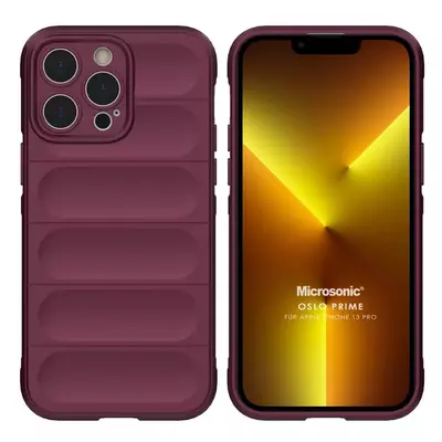 Microsonic Apple iPhone 13 Pro Kılıf Oslo Prime Bordo