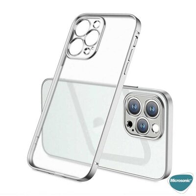 Microsonic Apple iPhone 13 Pro Kılıf Square Matte Plating Gümüş