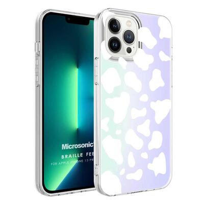 Microsonic Apple iPhone 13 Pro Max Braille Feel Desenli Kılıf Cow