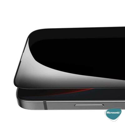 Microsonic Apple iPhone 13 Pro Max Invisible Privacy Kavisli Ekran Koruyucu Siyah