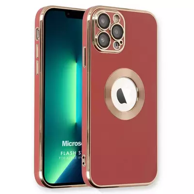 Microsonic Apple iPhone 13 Pro Max Kılıf Flash Stamp Kırmızı