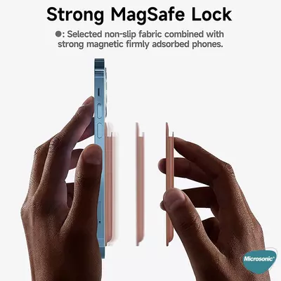 Microsonic Apple iPhone 13 Pro Max Leather Wallet MagSafe Kahverengi