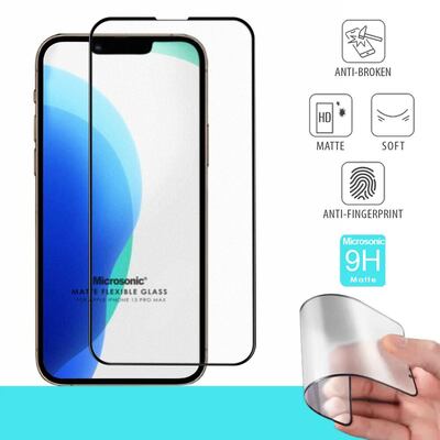Microsonic Apple iPhone 13 Pro Max Matte Flexible Ekran Koruyucu Siyah