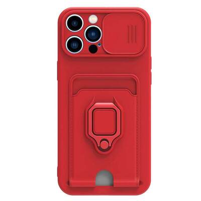 Microsonic Apple iPhone 13 Pro Max Kılıf Multifunction Silicone Kırmızı