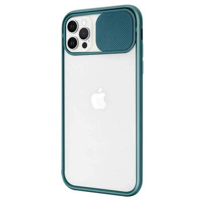 Microsonic Apple iPhone 13 Pro Max Kılıf Slide Camera Lens Protection Koyu Yeşil