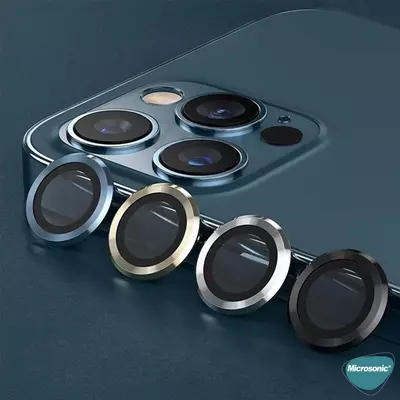 Microsonic Apple iPhone 13 Pro Max Tekli Kamera Lens Koruma Camı Gümüş
