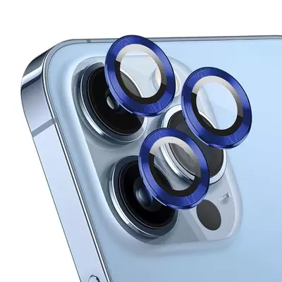 Microsonic Apple iPhone 13 Pro Max Tekli Kamera Lens Koruma Camı Lacivert