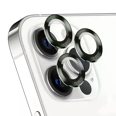 Microsonic Apple iPhone 13 Pro Tekli Kamera Lens Koruma Camı Koyu Yeşil