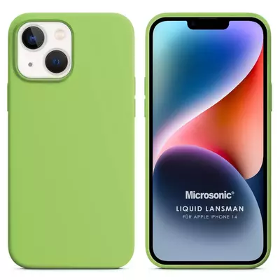Microsonic Apple iPhone 14 Kılıf Liquid Lansman Silikon Açık Yeşil