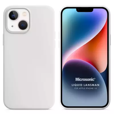 Microsonic Apple iPhone 14 Kılıf Liquid Lansman Silikon Beyaz