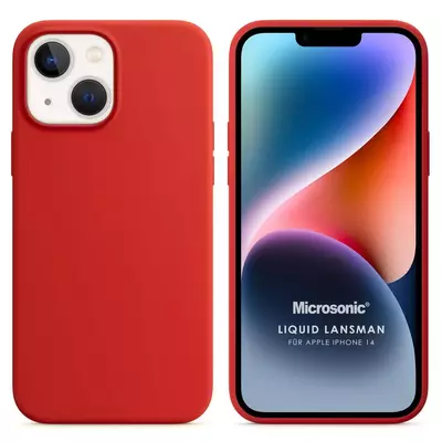 Microsonic Apple iPhone 14 Kılıf Liquid Lansman Silikon Kırmızı