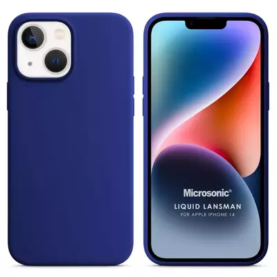 Microsonic Apple iPhone 14 Kılıf Liquid Lansman Silikon Lacivert