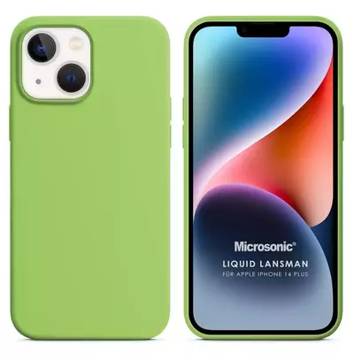 Microsonic Apple iPhone 14 Plus Kılıf Liquid Lansman Silikon Açık Yeşil