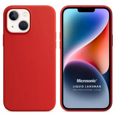 Microsonic Apple iPhone 14 Plus Kılıf Liquid Lansman Silikon Kırmızı