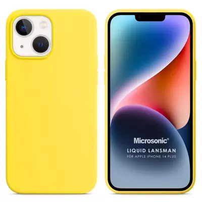 Microsonic Apple iPhone 14 Plus Kılıf Liquid Lansman Silikon Sarı